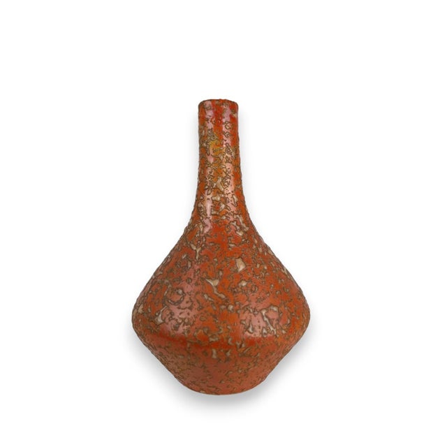 Brown Vintage Orange Ceramic Vase, 1970s For Sale - Image 8 of 8