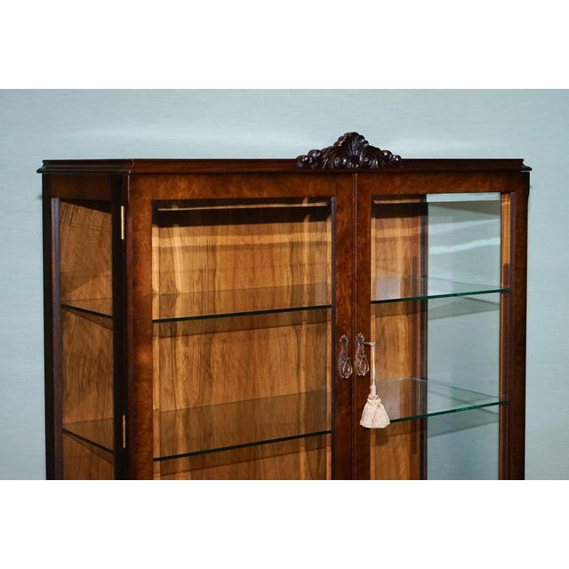 Vintage Carved Queen Anne Style Display Cabinet For Sale - Image 3 of 18