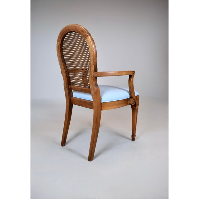 Vintage French Louis XVI Style Cane Back Accent Armchair For Sale In Philadelphia - Image 6 of 11