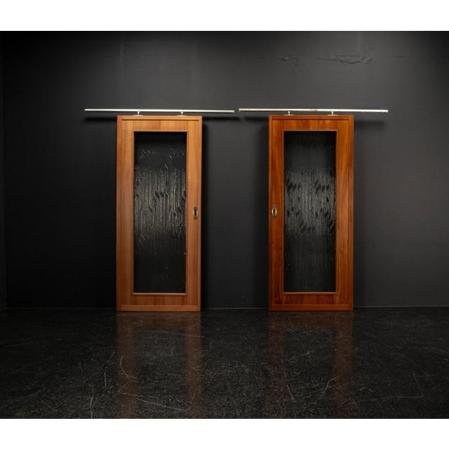 Mid-Century Walnut & Mahogany Sliding Doors, 1960s, Set of 2 For Sale - Image 13 of 18