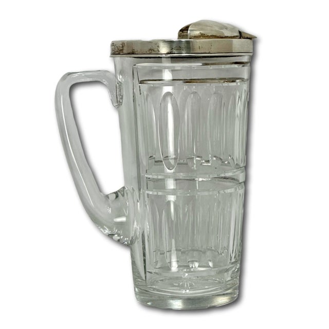 Fine Mid Century Tiffany & Company Sterling Silver & Deep Hand Cut Crystal Cocktail - Martini Pitcher For Sale In Boston - Image 6 of 12