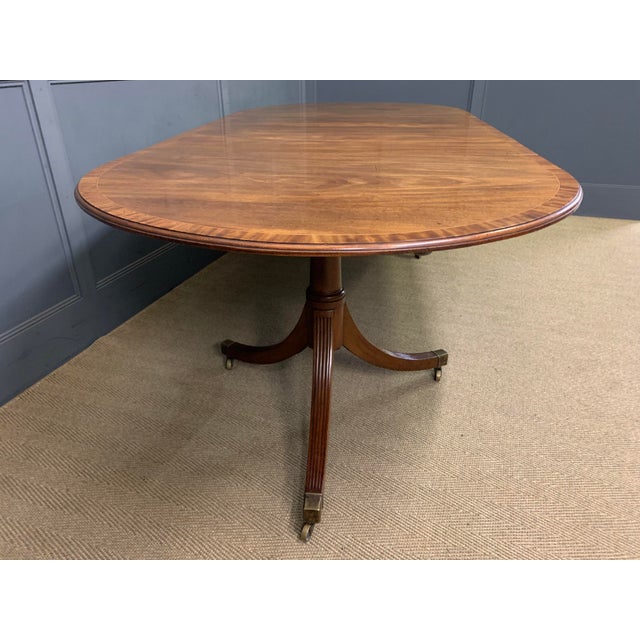 Brown Large Twin Pillar Mahogany Dining Table, 1910 For Sale - Image 8 of 18