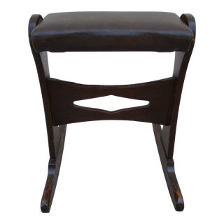 Vintage Rocking Footstool With Swivel Top For Sale