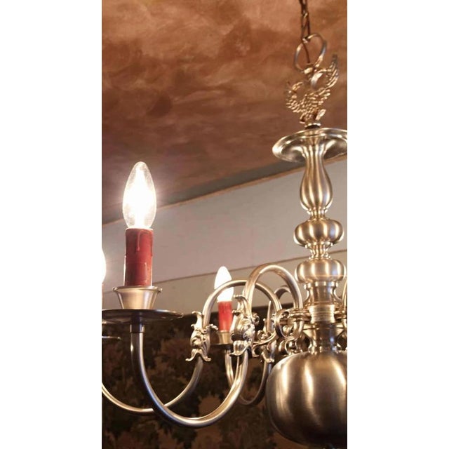 Flemish Chandelier in White Metal, 1960s For Sale - Image 3 of 6