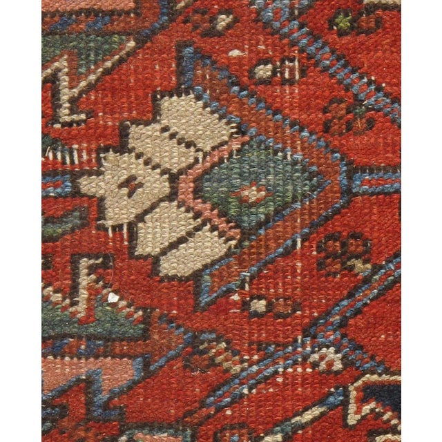 Shabby Chic Vintage Shabby Chic Red Heriz Area Rug 7'4 X 10'8 For Sale - Image 3 of 8