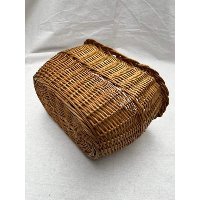 Brown Rounded Wicker Basket For Sale - Image 8 of 8