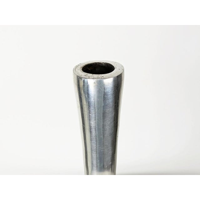 Gray Large Italian Aluminum Brutalist Candlestick, 1970s For Sale - Image 8 of 12