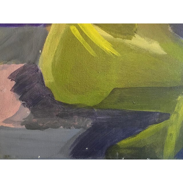 Late 20th Century Vintage Painting - Female Nude in Purple Room - Later 20th C. For Sale - Image 5 of 8