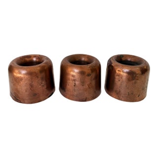 Antique English Copper Jelly Moulds, Set of 3 For Sale