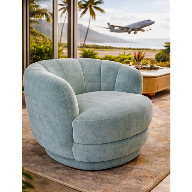 The Aron Swivel Lounge Chair is a great addition to any interior concept. Produced from a solid wood frame and upholstered...