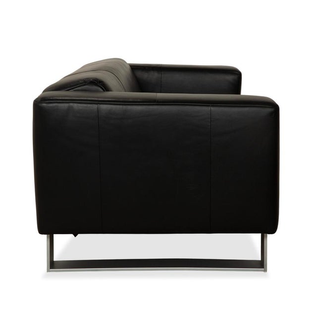 BMP 622 3-Seater Sofa in Black Leather from Rolf Benz For Sale - Image 12 of 15