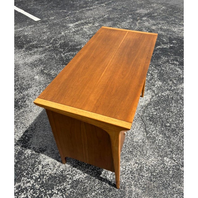 Mid-Century Modern Fully-Refinished John Van Koert Drexel Profile Desk For Sale - Image 3 of 12