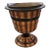 Mixed Wood Striped Vintage Planter With Copper Liner For Sale