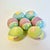 Aqua 1980s Vintage Boho Chic Arts & Crafts Paper Cord Wrapped Easter Eggs - Set of 7. For Sale - Image 8 of 10