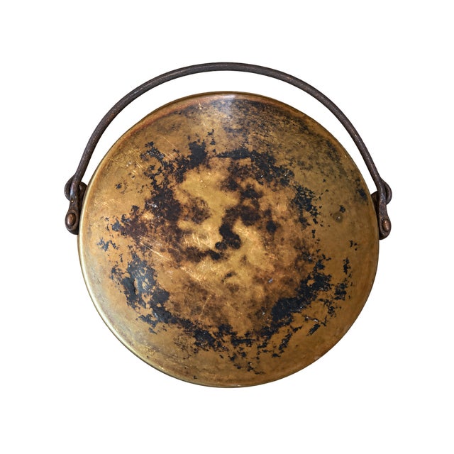 American Antique Brass Hearth Cauldron With Bail Handle (Likely 19th/Early 20th Century.) For Sale - Image 3 of 10