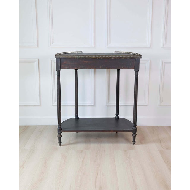 Wood Mid-19th Century Swedish Ebonized Console Table with Brass Gallery and Slate Top For Sale - Image 7 of 8