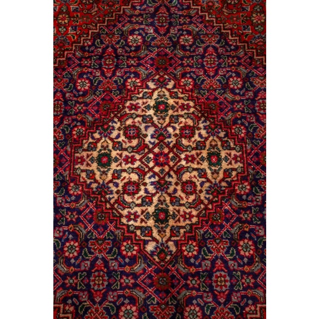 Hand-Knotted Middle Eastern Seneh Rug For Sale - Image 4 of 9