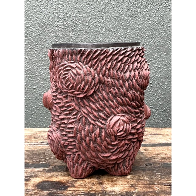 Vintage Sculptural Ceramic Vase For Sale - Image 10 of 12