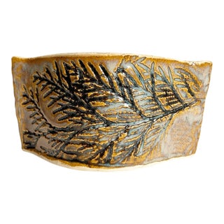 Artisan Made Embossed Cyprus Slab Pottery Vase For Sale
