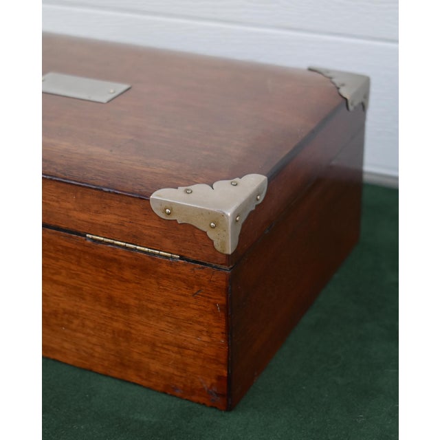 Vintage Mahogany Lined Humidor Box W/Metal Fittings For Sale In Philadelphia - Image 6 of 12