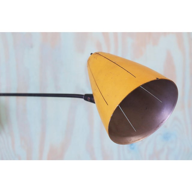 Orange Vintage Ben Seibel (Attr.) Swing Arm Wall Mounted Task Lamp Sconce For Sale - Image 8 of 12