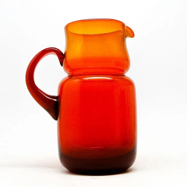 Beige Polish Postmodern Jug by Zbigniew Horbowy for Sudety Glassworks, 1970s For Sale - Image 8 of 8
