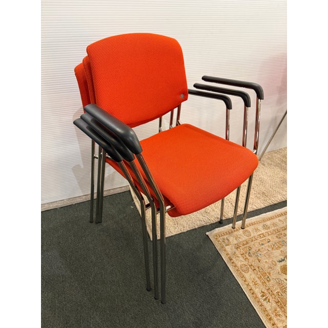 Hightower Modernist Stackable Arm Chairs, Set of Six For Sale - Image 4 of 12