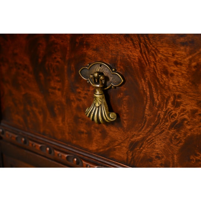 Berkey & Gay Style Chippendale Carved Mahogany Sideboard or Bar Cabinet, Circa 1920s For Sale - Image 9 of 18