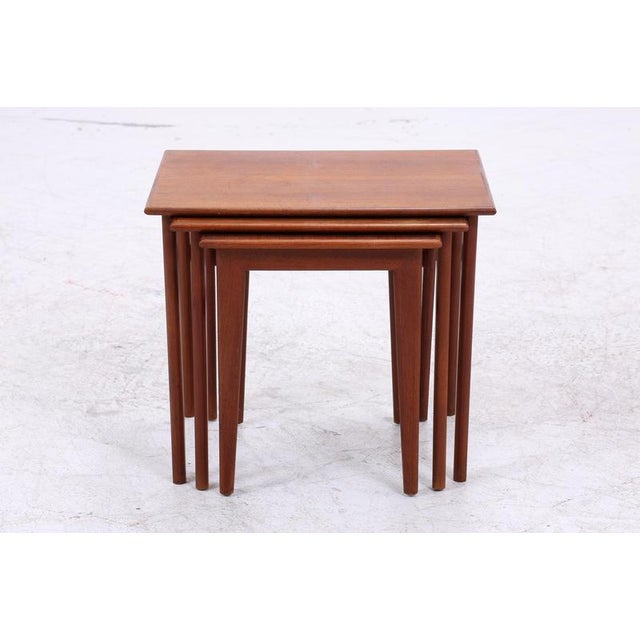 Vintage Danish Teak Nesting Tables, Set of 3 For Sale - Image 3 of 12