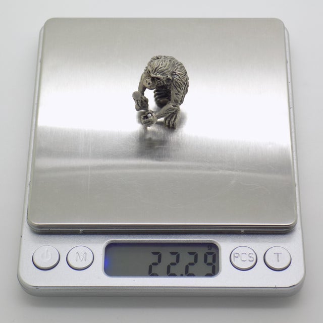 Silver Vintage Italian Handmade Silver Chimpanzee Figurine, Italy, 1970s For Sale - Image 8 of 11