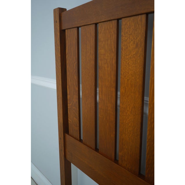 Stickley Queen Size Mission Oak Arts & Crafts Bed For Sale - Image 12 of 16