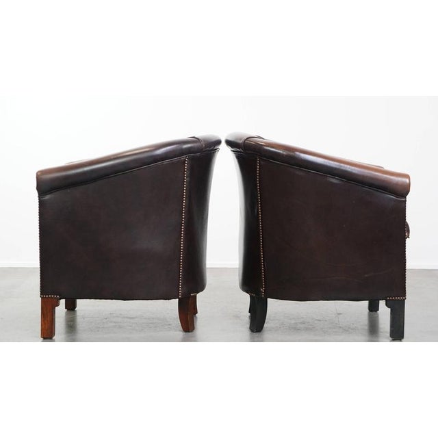English Style Cowhide Club Armchairs, Set of 2 For Sale - Image 4 of 15