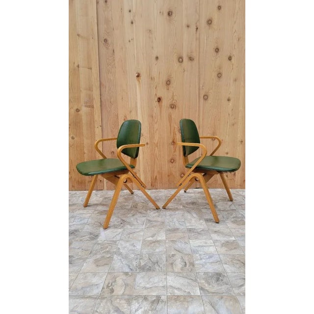 Mid 20th Century Mid Century Modern Plywood Dining Chairs by Joe Atkinson for Thonet for Reupholstery - Set of 4 For Sale - Image 5 of 9
