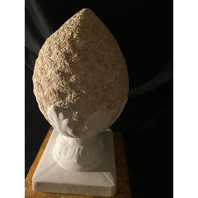 Mid 20th Century A Cast Stone Decorative Finial Resembling a Pineapple or Artichoke. 17” Height , Solid For Sale In Miami - Image 6 of 12