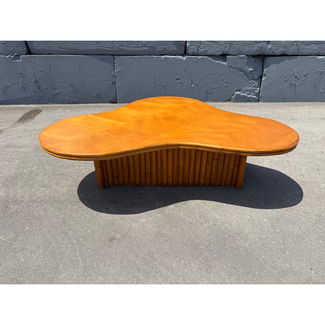 Large Rattan Biomorphic Coffee Table, Usa 1950 For Sale - Image 16 of 17