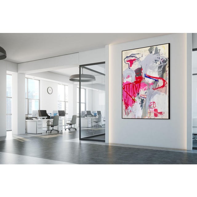 Abstract Contemporary Abstract Acrylic on Canvas "Arbeidsglaede" by Macha Poynder For Sale - Image 3 of 5