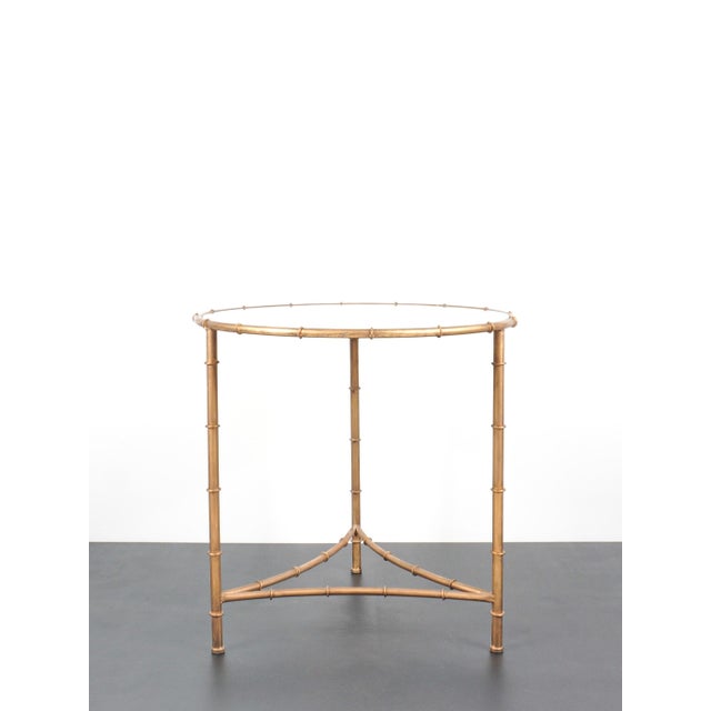 Anonymous side table france, 20th century painted metal & mirror h: 79 cm / d: 79 cm excellent overall condition. Some...
