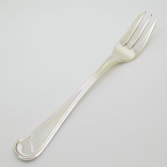 Italian Vintage Italian Handmade Genuine Silver Dessert / Fromage / Cheese Fork For Sale - Image 3 of 10