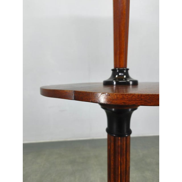 Brown Art Deco Italian Wood and Metal Floor Lamp with Side Table, 1940s For Sale - Image 8 of 17