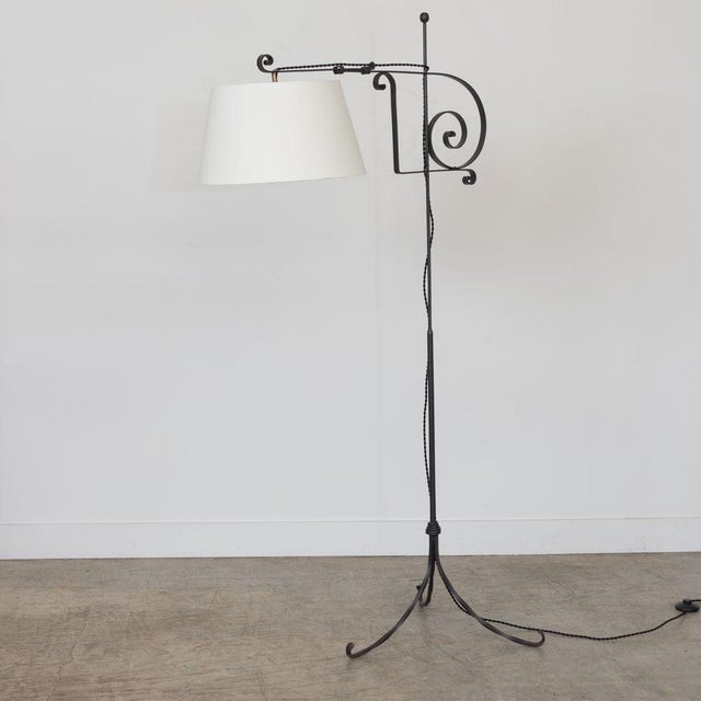 French French Adjustable Iron Floor Lamp For Sale - Image 3 of 18