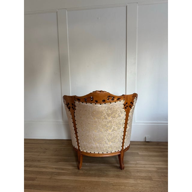 1960s Vintage 1960s French Provincial Carved Armchair by Deutsche Bros., Chicago For Sale - Image 5 of 12