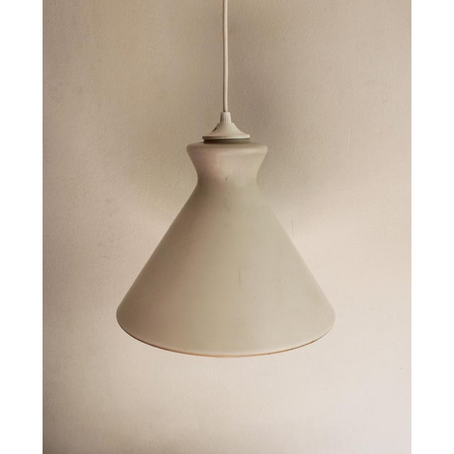 1960s Vintage Milk Glass Pendant Light, 1960s For Sale - Image 5 of 10