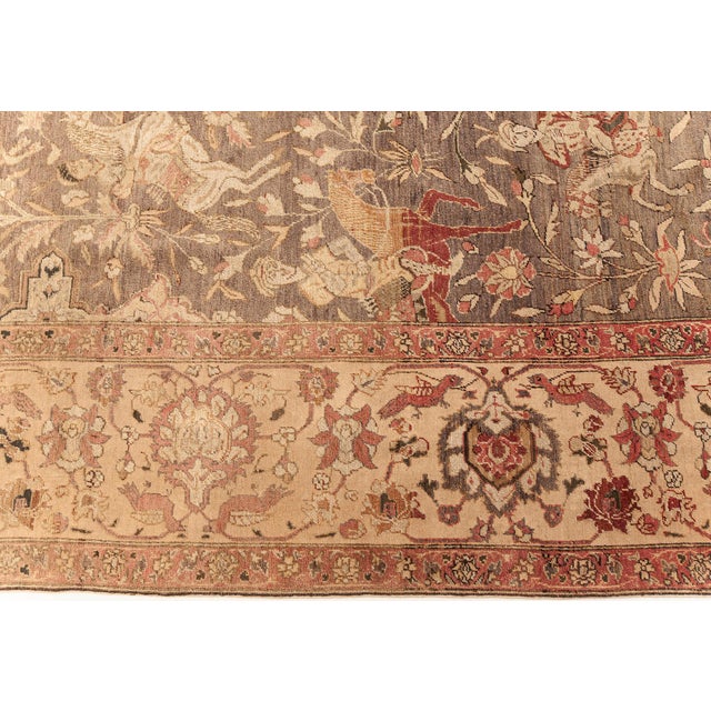 Turkish Doris Leslie Blau Antique Turkish Hereke Hunting Rug For Sale - Image 3 of 8