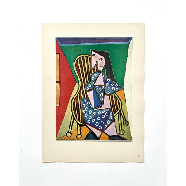 Vintage Pablo Picasso Limited Edition Print Femme Assise 1950 For Sale In Portland, ME - Image 6 of 8