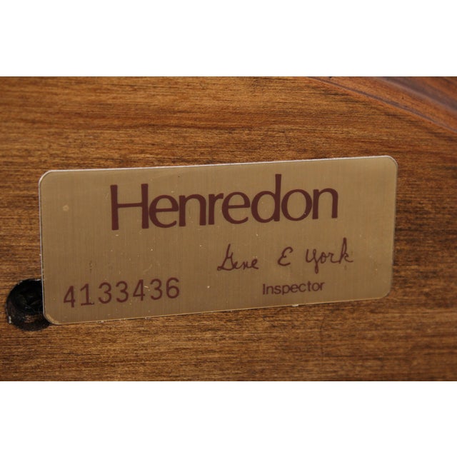 Pair Henredon Round Walnut Living Room Lamp End Tables For Sale - Image 16 of 16
