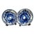 Pair of Large Blue & White Japanese Porcelain Chargers For Sale