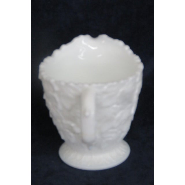 Mid 20th Century Westmoreland Bramble Maple Leaf Pattern White Milk Glass Creamer Pitcher For Sale In Miami - Image 6 of 17