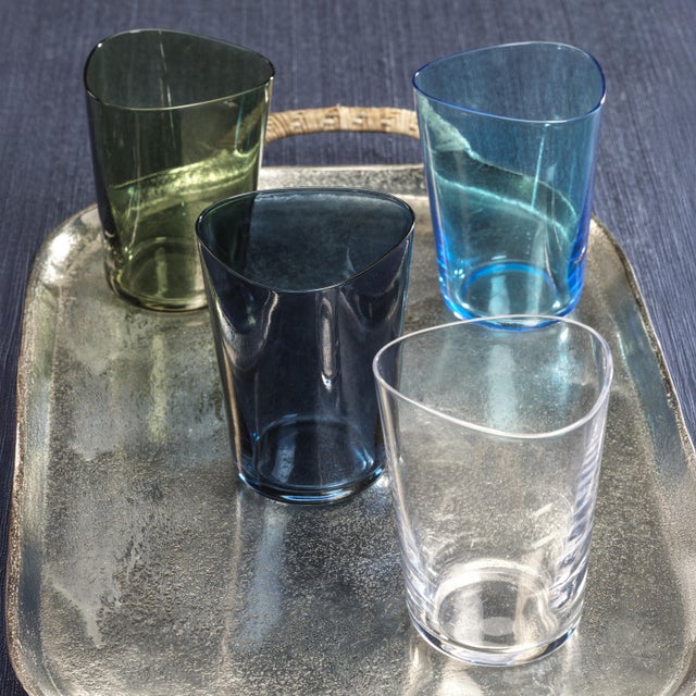 Contemporary Summer Kampari 6-Piece Set Glass Tumblers, Indigo Blue For Sale - Image 3 of 5