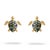 Metal Ocean Spirit Turtle Pearl Stud Earrings, A Pair For Sale - Image 7 of 7