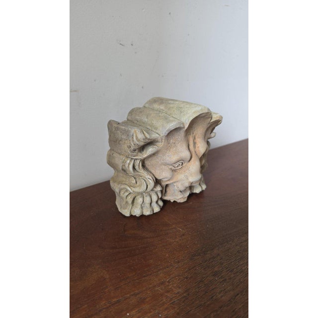 Late 20th Century 1700s French Gothic Stone Gargoyle Lion Head, Antique Church Architectural Fragment, Medieval Grotesque Sculpture Wall Decor For Sale - Image 5 of 10